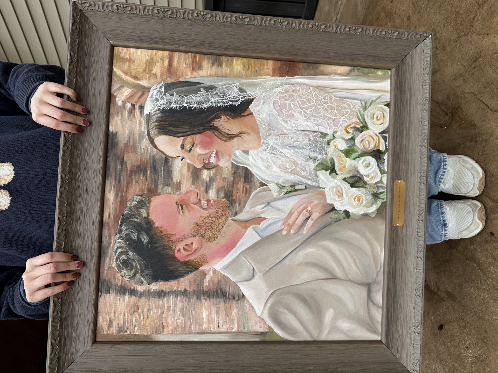Hand-painted couple portrait